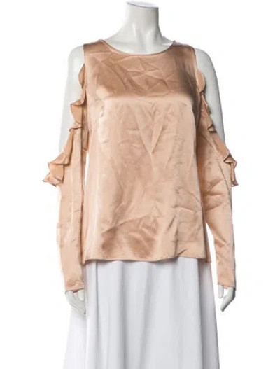 Pre-owned Cushnie Silk Crew Neck Top In Pink