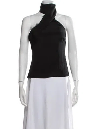 Pre-owned Cushnie Silk Halterneck Top In Black