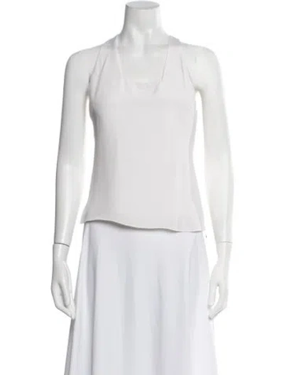 Pre-owned Cushnie Silk Halterneck Top In White