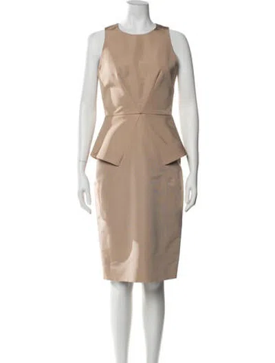 Pre-owned Cushnie Silk Knee-length Dress In Brown