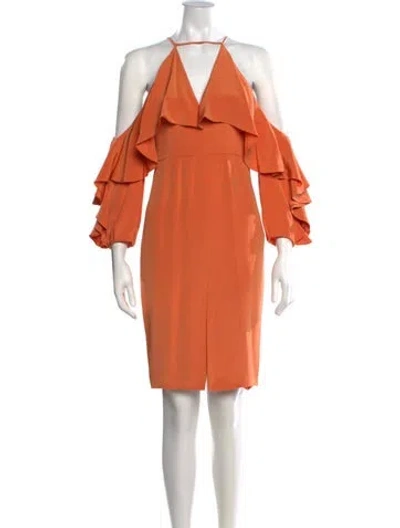 Pre-owned Cushnie Silk Knee-length Dress In Orange