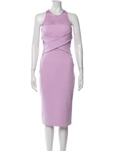 Pre-owned Cushnie Silk Knee-length Dress In Purple