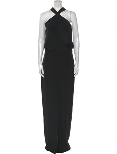 Pre-owned Cushnie Silk Long Dress In Black