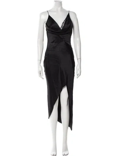 Pre-owned Cushnie Silk Long Dress In Black