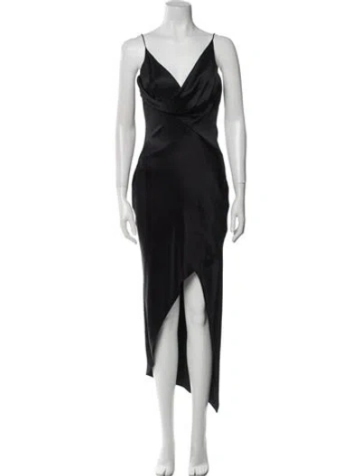 Pre-owned Cushnie Silk Long Dress In Black