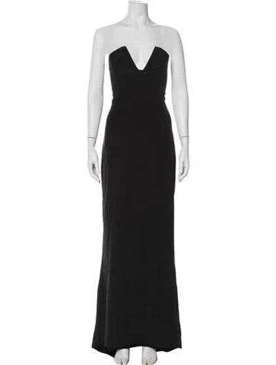 Pre-owned Cushnie Silk Long Dress In Black