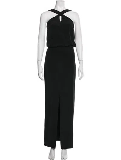 Pre-owned Cushnie Silk Long Dress In Black