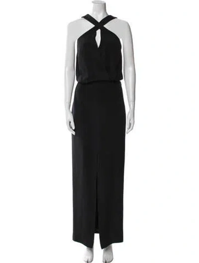 Pre-owned Cushnie Silk Long Dress In Blue