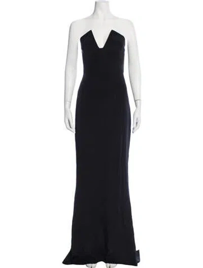 Pre-owned Cushnie Silk Long Dress In Blue