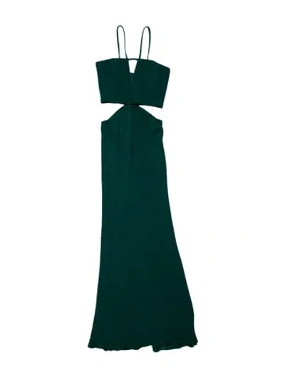 Pre-owned Cushnie Silk Long Dress In Green