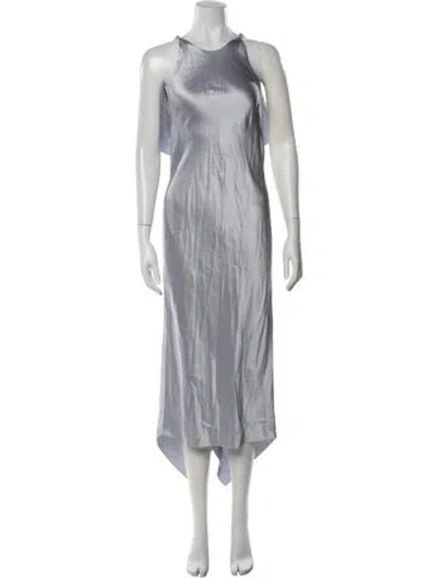 Pre-owned Cushnie Silk Long Dress In Grey