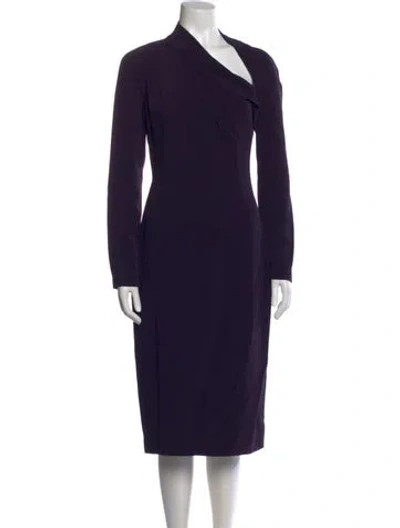 Pre-owned Cushnie Silk Long Dress In Purple