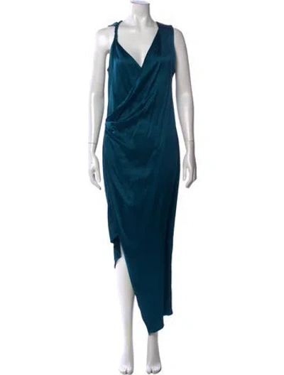 Pre-owned Cushnie Silk Long Dress W/ Tags In Blue