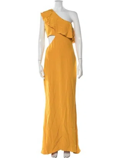 Pre-owned Cushnie Silk Long Dress In Yellow