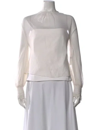 Pre-owned Cushnie Silk Long Sleeve Blouse In Gray