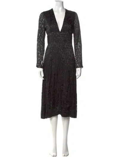 Pre-owned Cushnie Silk Midi Length Dress In Black