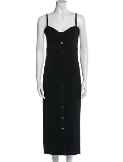 Pre-owned Cushnie Silk Midi Length Dress In Black