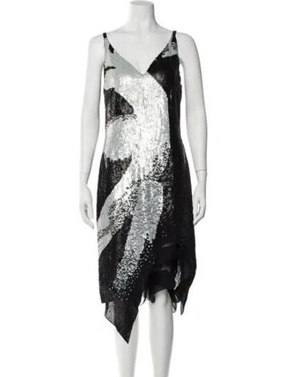 Pre-owned Cushnie Silk Midi Length Dress In Black