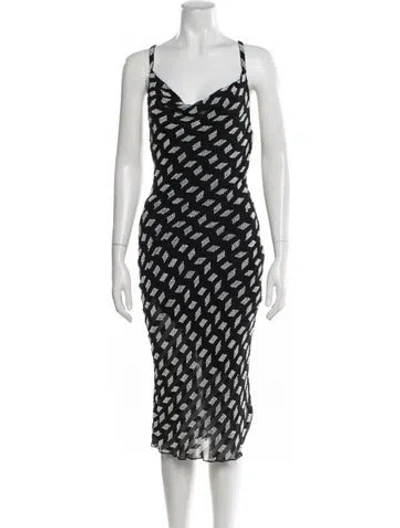 Pre-owned Cushnie Silk Midi Length Dress In Black