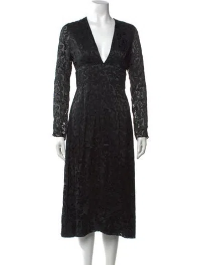 Pre-owned Cushnie Silk Midi Length Dress In Black