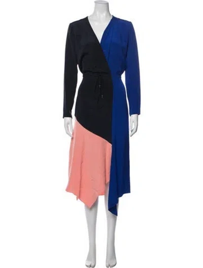 Pre-owned Cushnie Silk Midi Length Dress In Blue