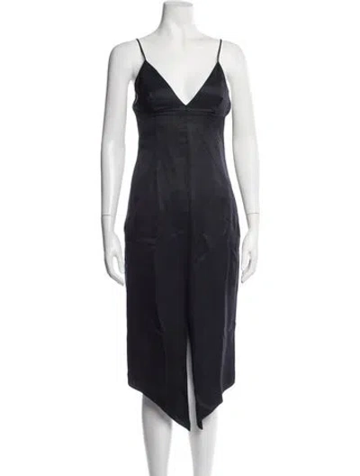 Pre-owned Cushnie Silk Midi Length Dress In Blue
