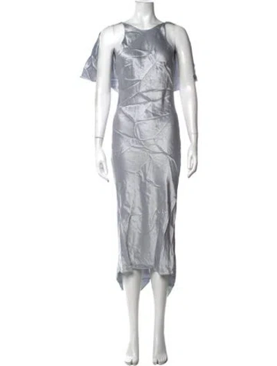 Pre-owned Cushnie Silk Midi Length Dress In Grey