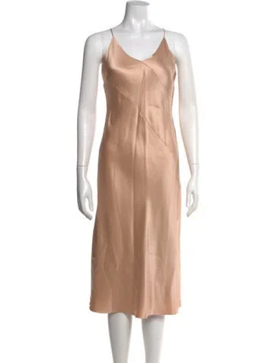 Pre-owned Cushnie Silk Midi Length Dress In Neutral