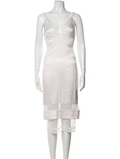 Pre-owned Cushnie Silk Midi Length Dress In Neutrals