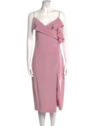 Pre-owned Cushnie Silk Midi Length Dress In Pink