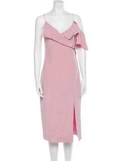 Pre-owned Cushnie Silk Midi Length Dress In Pink