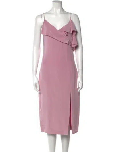 Pre-owned Cushnie Silk Midi Length Dress In Pink