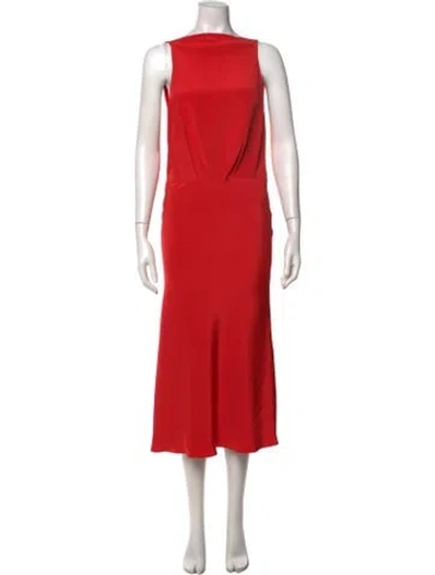 Pre-owned Cushnie Silk Midi Length Dress In Red