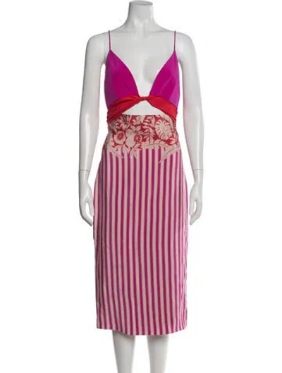 Pre-owned Cushnie Silk Midi Length Dress W/ Tags In Purple