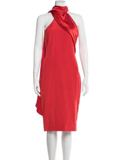 Pre-owned Cushnie Silk Midi Length Dress W/ Tags In Red