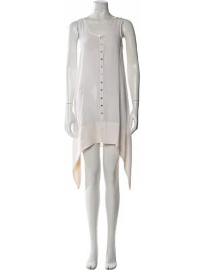 Pre-owned Cushnie Silk Midi Length Dress In White
