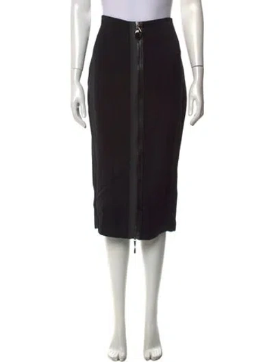 Pre-owned Cushnie Silk Midi Length Skirt In Black
