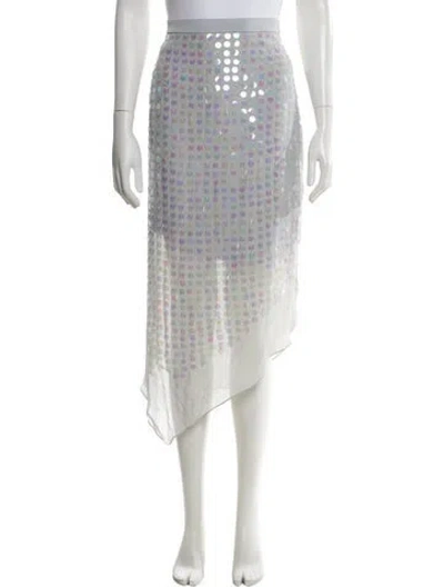 Pre-owned Cushnie Silk Midi Length Skirt In Grey