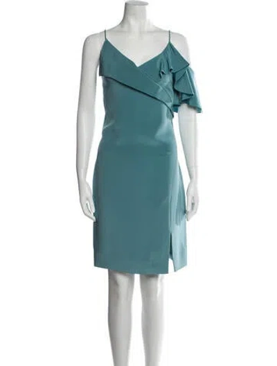 Pre-owned Cushnie Silk Mini Dress In Blue