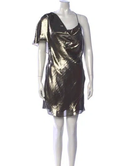 Pre-owned Cushnie Silk Mini Dress In Metallic