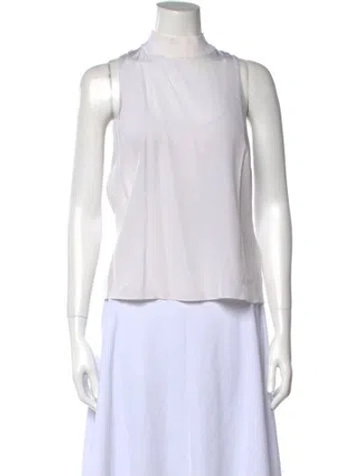 Pre-owned Cushnie Silk Mock Neck Top In White