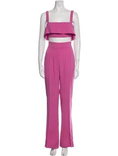 Pre-owned Cushnie Silk Pant Set In Pink