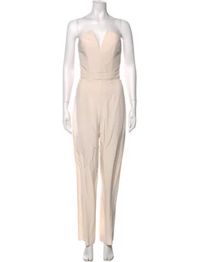 Pre-owned Cushnie Silk Plunge Neckline Jumpsuit In Pink