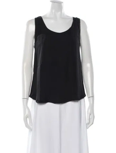 Pre-owned Cushnie Silk Scoop Neck Top In Black