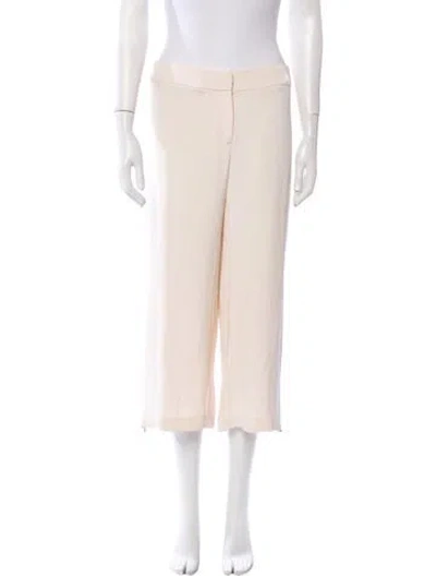 Pre-owned Cushnie Silk Straight Leg Pants In Neutral