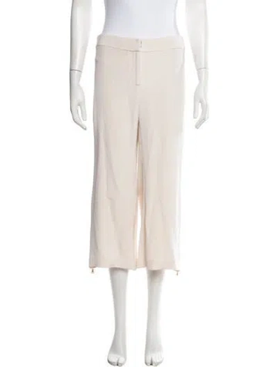 Pre-owned Cushnie Silk Straight Leg Pants In Neutrals
