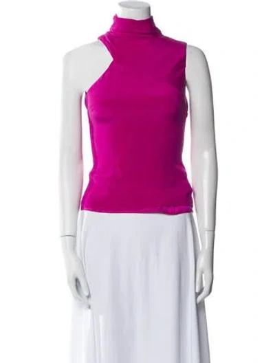 Pre-owned Cushnie Silk Turtleneck Top In Pink