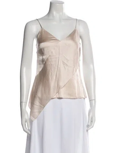 Pre-owned Cushnie Silk V-neck Top In Pink