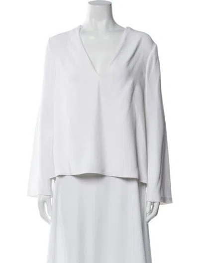 Pre-owned Cushnie Silk V-neck Top In White