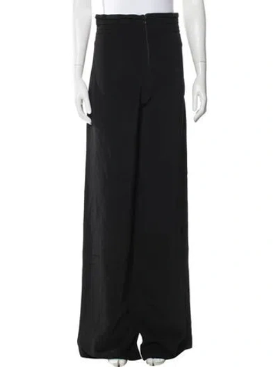 Pre-owned Cushnie Silk Wide Leg Pants In Black